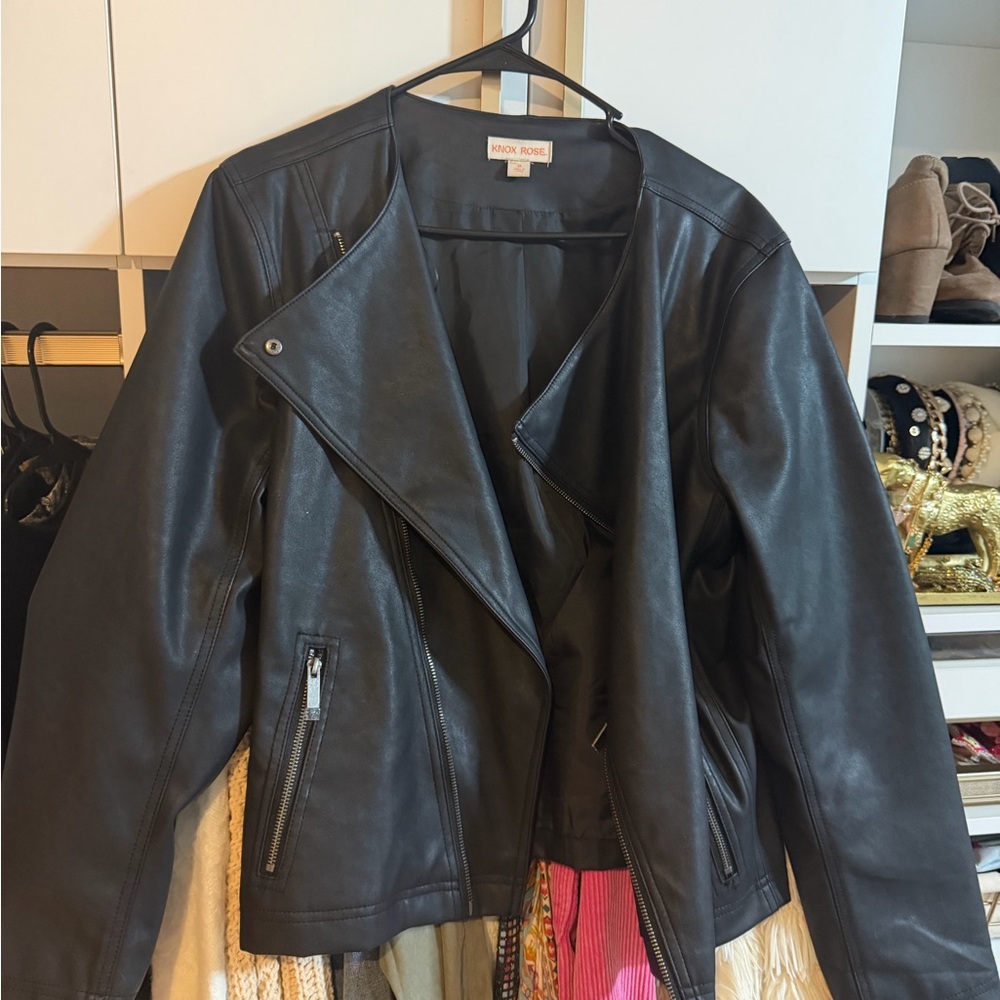 Knox Rose Black Faux Leather Jacket